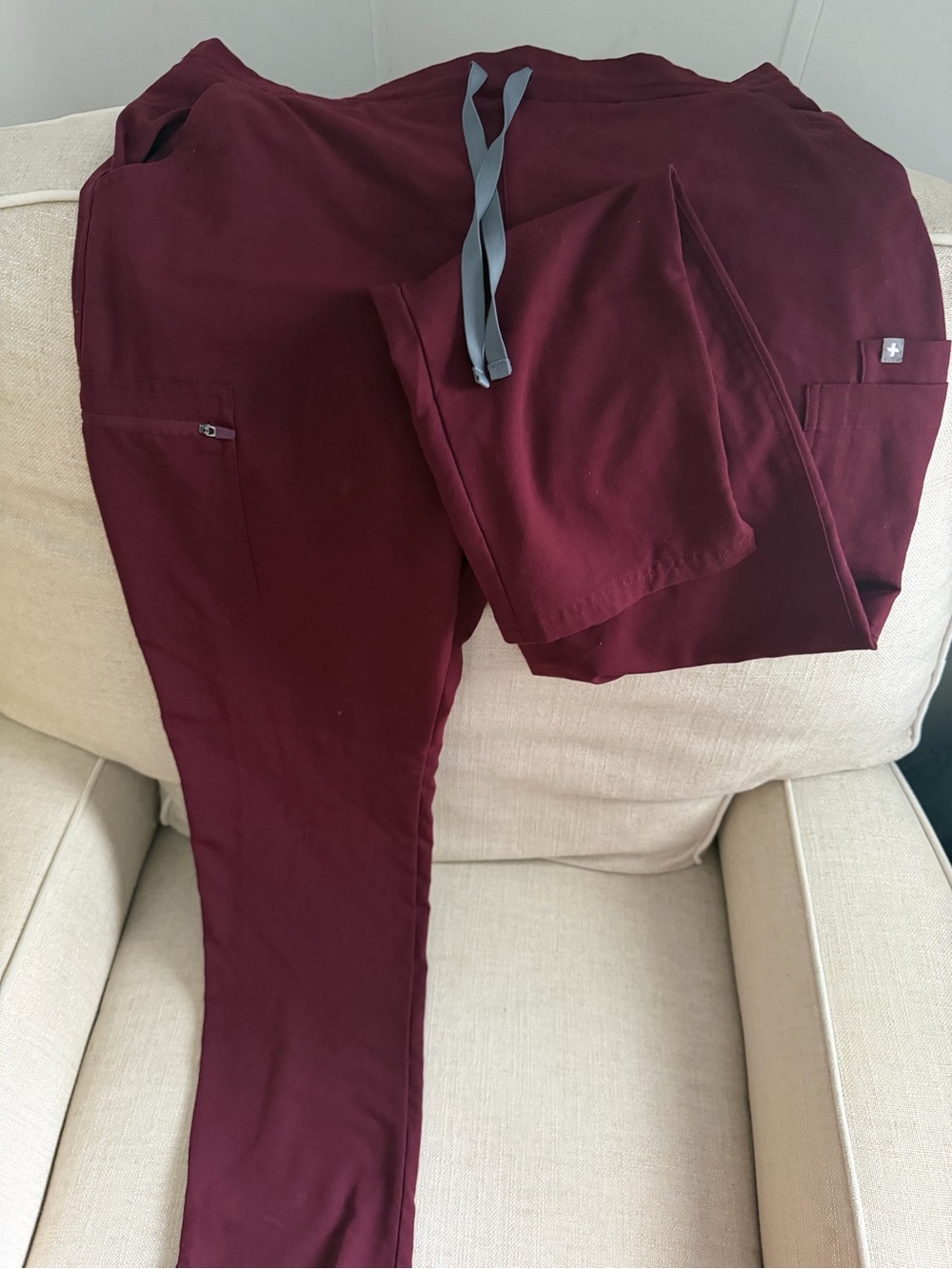 Figs L/T Burgundy Scrub Pants
